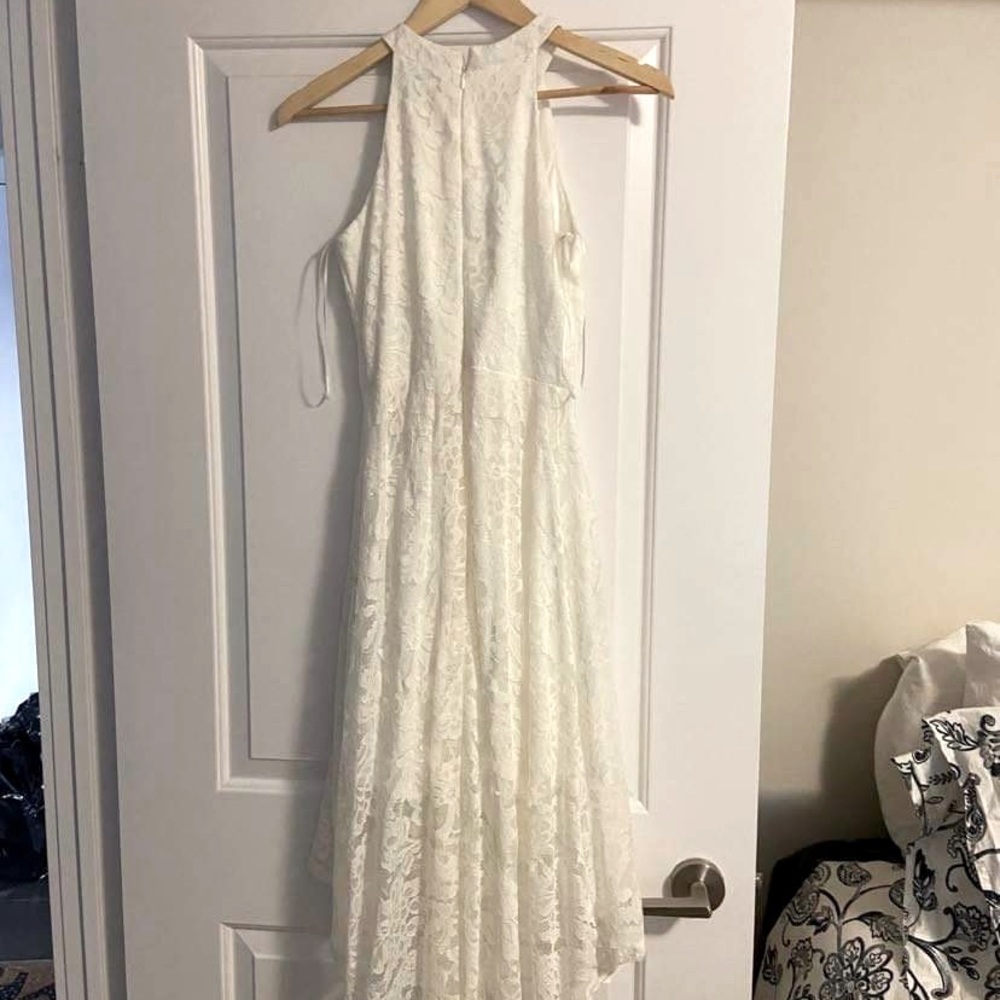 Halter Hi-Low Floral Lace Dress - Picture 3 of 3